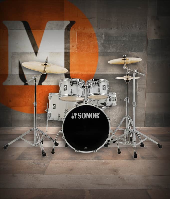 Sonor AQ1 Studio 5 Piece Shell Pack - Piano White w/ 2000 Series Hardware Pack  (AQ1-STUDIOWMCPW)