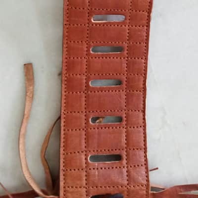 Leather Guitar Strap 3 Inches Wide Padded Soft Western Style Fringes Acoustic Electric Bass Straps BROWN image 8