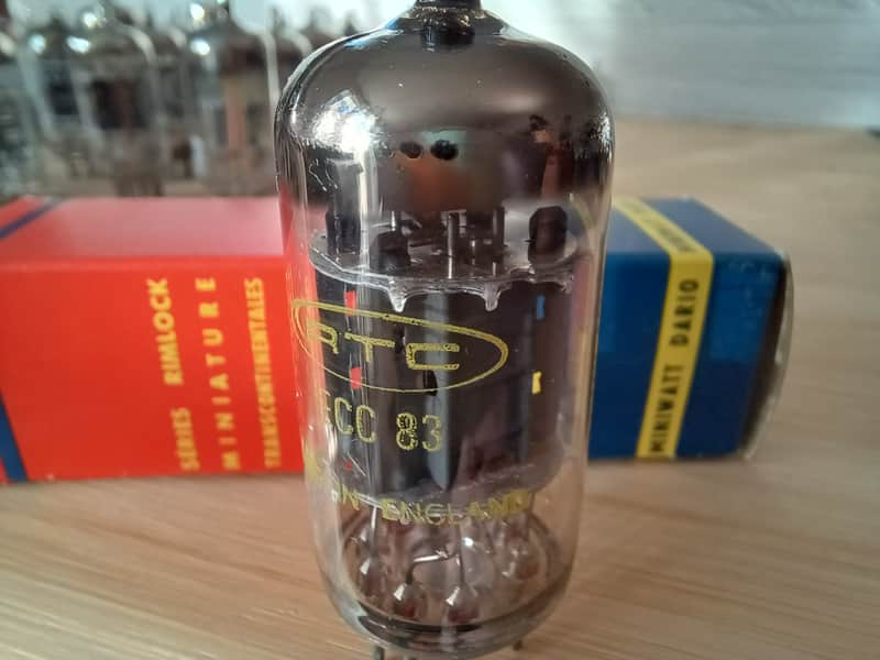 Perfect 1977 NOS NIB MULLARD Blackburn ecc83 12AX7 UK I63 EXTRA STRONG RTC label, I63 model, best preamp tube, Orange Hiwatt Marshall image 1
