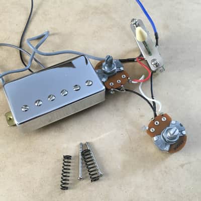 Custom Chrome Cover Humbucker Wiring  Harness Pickup + 2 Original Pots + Switch image 3