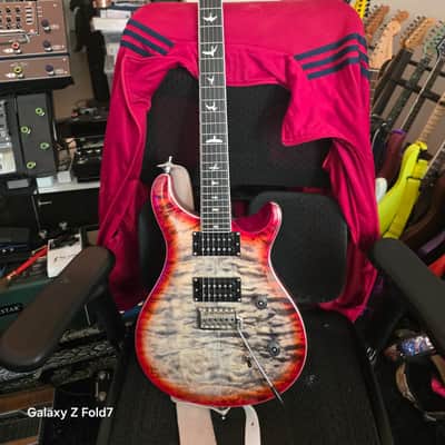 PRS PRS SE Custom 24 08 Quilt Charcoal Cherry Burst - Quilt Charcoal image 2