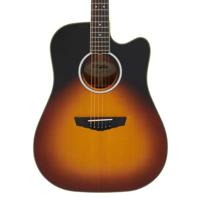 D'Angelico Excel Bowery Acoustic Electric Dread Guitar w/Bag, Vintage Sunset image 3