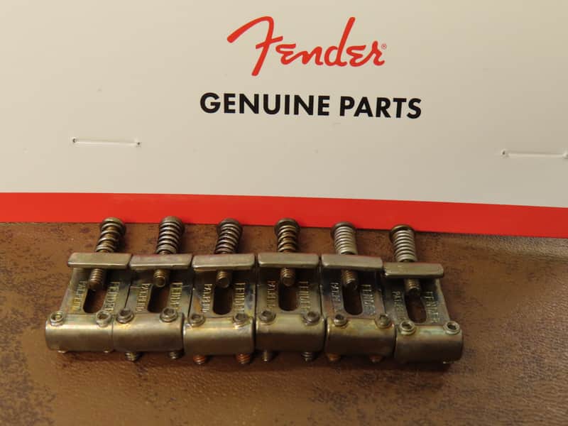 aged Fender Strat PAT PEND Stratocaster SADDLES kit PN 0992091000 USA vintage RELIC image 1