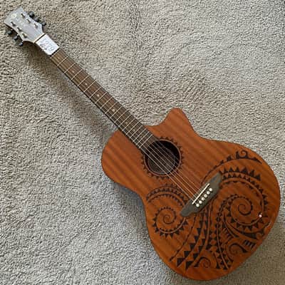 Luna Tattoo 40 Inch Acoustic Guitar, Mahogany Body, Mahogany Neck, Rosewood Fingerboard image 17