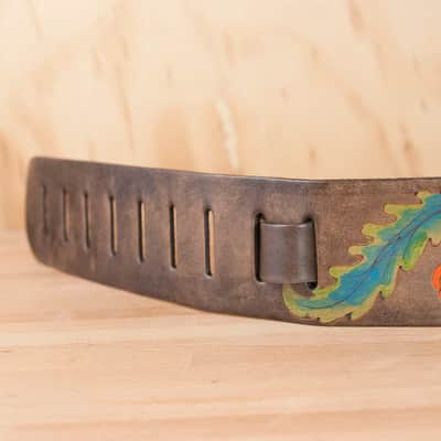 Leather Guitar Strap - Dancing Skeleton Guitar Strap by Moxie & Oliver image 3