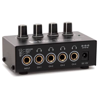 FocusProAudio Compact 4-Channel Stereo Headphone Amplifier with DC 12V Power Adapter image 2