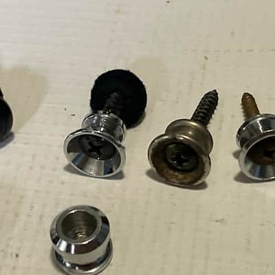 Lot of Various Brand Electric Guitar Strap Buttons Black, Chrome ++ image 4