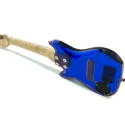 Vintage 1970’s/80’s Harmony Iridescent Acrylic Blue Lucite Mini Electric Travel Guitar *Rare image 3