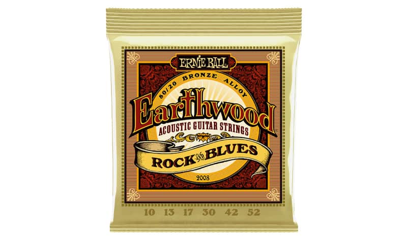 Earthwood Rock & Blues w/Plain G 80/20 Bronze Acoustic Guitar String Set 10-52 Gauge 80%-Cu+20%-Zn Wnd-Wire Wrap Over Brass-Plated Hi-C Steel Hex-Core image 1