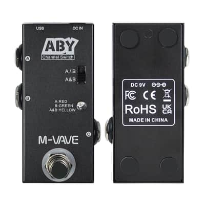 M-vave ABY Channel Switch Guitar Effect Pedal, True Bypass Line Selector with LED Indicators, 9V DC Power, Black (Price includes the import duty for US buyer) image 1