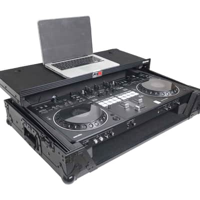 ProX XS-DDJREV5 WLTBL LED, ATA Flight Style Road Case for Pioneer DDJ-REV5 DJ Controller with Laptop Shelf 1U Rack Space Wheels and LED Black Finish image 5