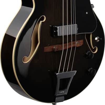Ibanez AFB200 Artcore 4-String Semi-Hollow Bass Guitar, Walnut Fingerboard, Transparent Black Sunburst image 4