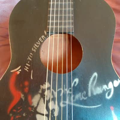 Circa late 30's ? Stella ? Lone Ranger Stencil Cowboy parlor guitar all original image 3