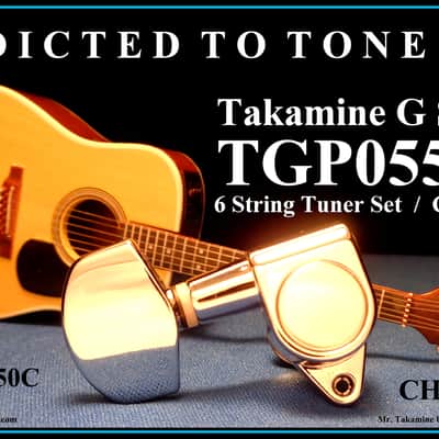 Takamine G Series  TGP0550C Tuning Machine Heads / Tuners / Set of 6 / OEM Part  CHROME image 7