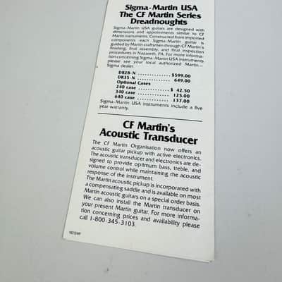 Martin Instruments Retail Price List – “1833–1983” Edition 1982 image 2