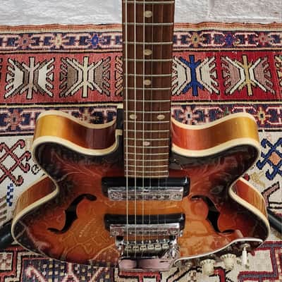 Silvertone/Teisco 1445 Sunburst Thinline Hollowbody 1960s Japan image 17