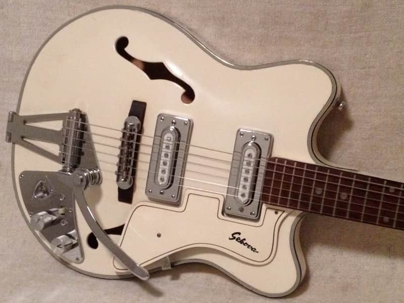 1960's Sekova White Hollowbody Electric Guitar Japan MIJ image 1