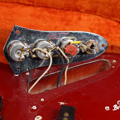 100% Original! 1965 Fender Jazz Bass - Candy Apple Red image 12