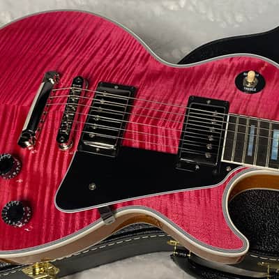 NEW! Gibson Dealer Select Custom Shop Les Paul Custom AAA Reverse Chevron Figured Top - Transparent Pink - Authorized Dealer - WOW! 8.8 lbs - G06630 imagen 2