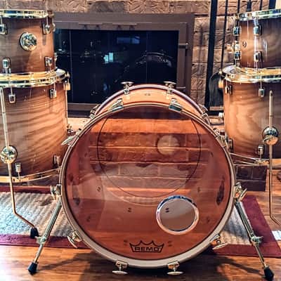 ODERY CUSTOM BRONZED ROOTBEER FADE-BRASS PLATED HDWE 6 PC SHELL PACK 10t, 12t, 13sd, 14ft, 16ft, 22"b image 4