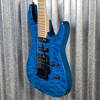 ESP LTD MH-203QM See Thru Blue Quilt Top Guitar MH203QMSTB #2634 Used image 6
