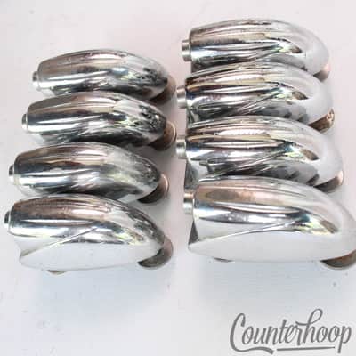 *Gretsch 8x Tom/Snare Drum Lugs Round Badge RB Chrome Vintage 60s Streamline USA image 3