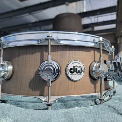 DW Collector's Series Eucalyptus /Maple Exotic HVLT Snare, Natural Satin, 5x14 image 13