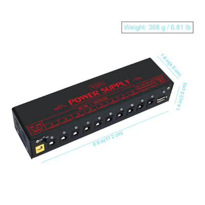 VSN PW-01 Guitar Pedal Power Supply 10 Isolated DC Output for 9V/12V/18V Short Circuit/Overcurrent image 3