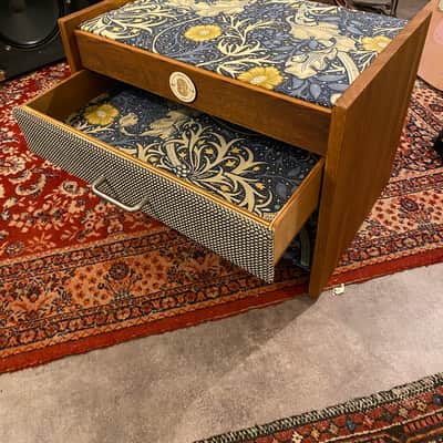 Heavy Seas Amp Riser/ Pedalboard storage for studio - Golden Ash / Sea Weed Morris Fabric image 16
