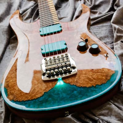 GB Liuteria Boutique guitar Ergal 6 string illuminated resin image 1