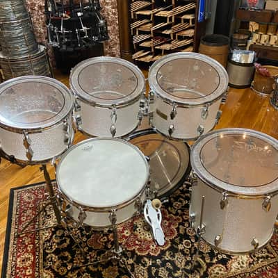 VINTAGE Fibes 1970's Acrylic 22/12/13/14/16/16 + 14" Snare Crystalite Drum Set image 2
