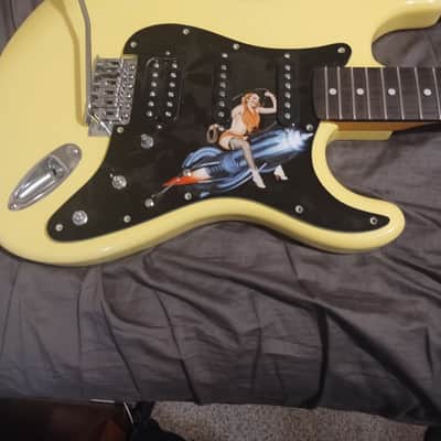 Custom Strat styled locking tuners thick straight neck tremolo image 2