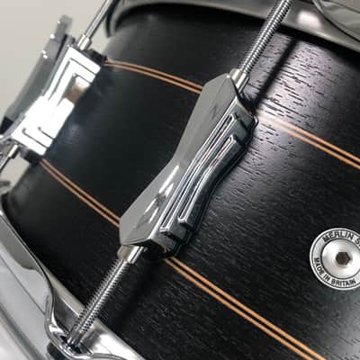 British Drum Company Merlin | 14x5.5" 10-Lug Maple / Birch Snare Drum Black Tulip Veneer. New with Full Warranty! image 19