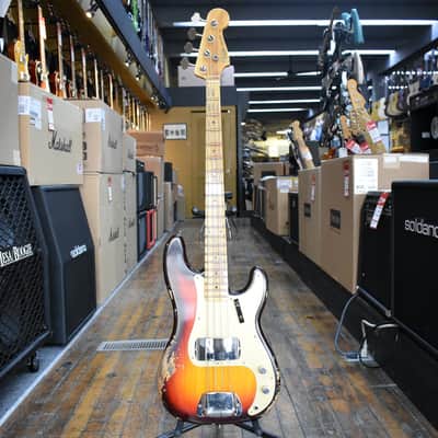 Fender Custom Shop 1958 P-Jazz Bass Heavy Relic Chocolate 3-Color Sunburst w/Tweed Case image 4