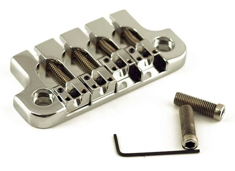 Hipshot SuperTone 2-Point Replacement Bridge for 4-String Gibson Bass - CHROME image 1
