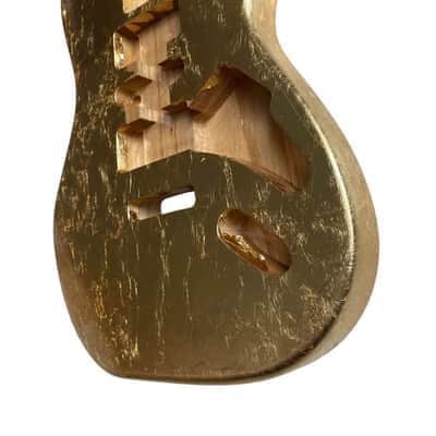 Gold Foil Guitar Strat Style Paulownia Wood Body image 6