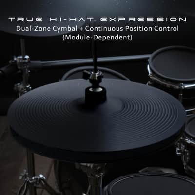 2-Piece Electronic Hi-Hat Cymbals – 12” Dual-Zone Top Cymbal Pad & Bottom Plate Controller, Acoustic-Style Hi-Hat System for Electronic Drum Modules image 2