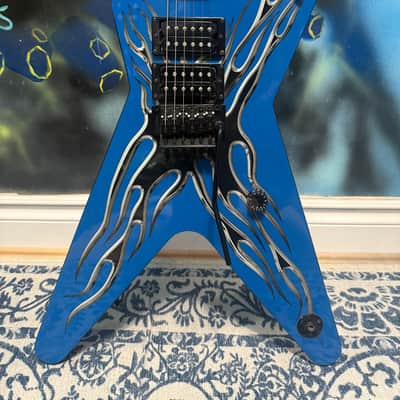 Dean Buddy Blaze ML Dimebag limited edition 1 of 300 2008 - Blue with Chrome Flame Design image 2