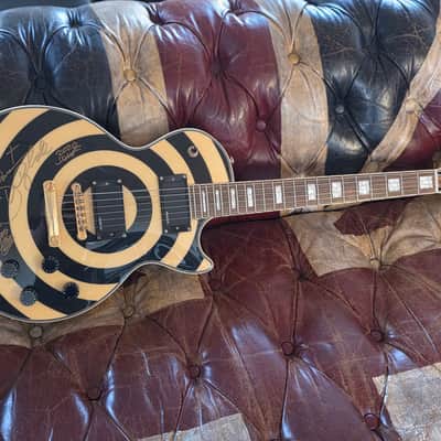 Zakk Wylde Les Paul Custom Bullseye Signed 50th Anniversary Black Sabbath Electric Guitar by Gibson Epiphone image 8