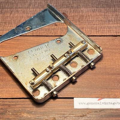 Fender  1950s Telecaster / Blackguard / Nocaster aged bridge GVT true brass Saddles  Aged image 1