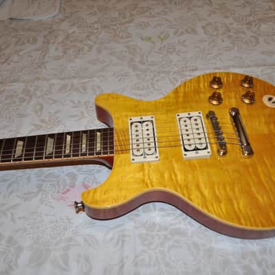 Custom Jam City Guitar by Jim Weyandt Double Cutaway - Flametop image 4