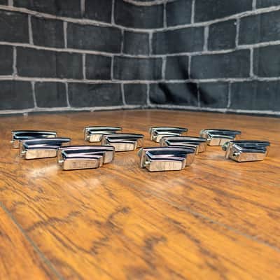 Tama Bass Drum Lugs – 1980s MIJ – Chrome – Vintage Japan‑Made Hardware – Classic Tama Durability & Precision (set of 10) image 1