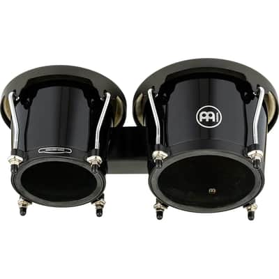 Meinl Headliner Fiberglass Bongo w/Buffalo Heads | 6-3/4" Macho + 8" Hembra | Black image 4