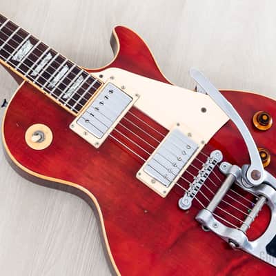 1975 Gibson Les Paul Deluxe Vintage Guitar Cherry, Humbucker Conversion w/ 57 Classic PAFs, Bigsby B7 & Case image 7