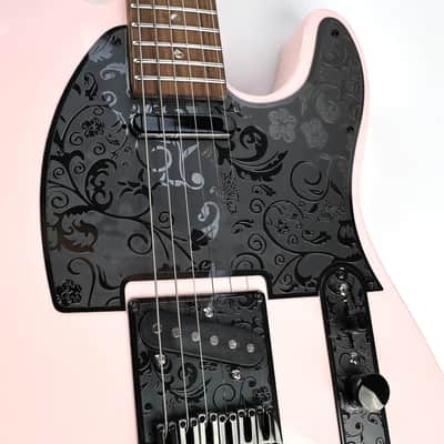 Stainless Steel Pickguard Scratch Plate 8 Holes SS Single-Coil Pickups Metal Engraving Electric Guitar Pickguard Compatible with USA/Mexican Telecaster Tele Modern Style Guitar Parts(Black) image 3