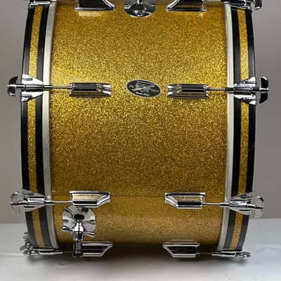 Rogers 20/12/16" Cleveland-Era Holiday Drum Set - VIDEO Gold Sparkle "Headliner" Outfit w/ 5x14" Powertone image 11