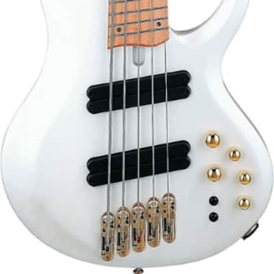 Ibanez BTB605MS Bass Workshop Multi-Scale 5-String Bass Guitar, Flamed Maple Fingerboard, Pearl White Matte Bild 2