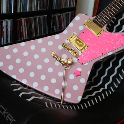 Xeno Guitars "Sweet Little Sixteen" Explorer-Shape, Pink Polka Dot image 1