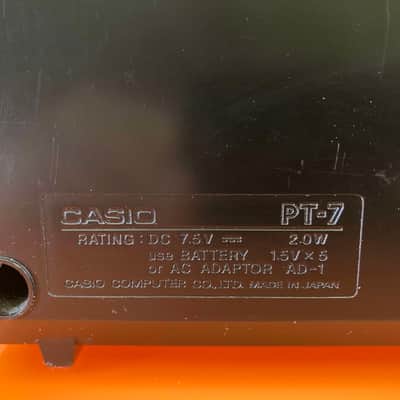 Casio PT-7 29 Key Ribbon Touch Mini Synthesizer 1982 - 1984 - Black image 4