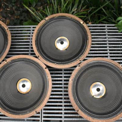 Quad of original Pre Rola Celestion Greenbacks from 1970 G12H T1534 Pulsonic cone 102-014 55hz Alumi image 15